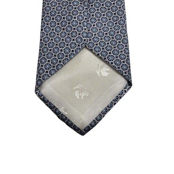 Brooks Brothers XL Navy & Silver Geometric Pattern 100% Silk Tie - Picture 5 of 7